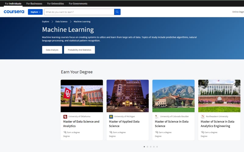 Các website cung cấp khóa học Machine Learning online miễn phí